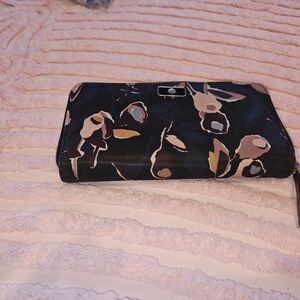 Kate Spade Black Floral Key & Card Holder